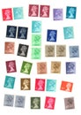A selection of mint Queen Elizabeth II postage stamps from the UK.