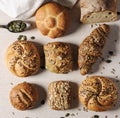 Selection of Mixed Bread Rolls or Buns