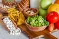 Selection of nutrients for vegetarian diet Royalty Free Stock Photo