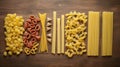 Selection of Raw Pasta Varieties Royalty Free Stock Photo