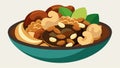 A selection of roasted nut mix featuring buttery cashews crunchy almonds and y walnuts served with a sweet and salty