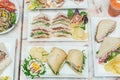 Selection of sandwiches with various fillings