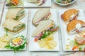 Selection of sandwiches with various fillings Royalty Free Stock Photo
