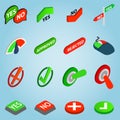 Selection set icons, isometric 3d style Royalty Free Stock Photo