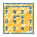 selection sort algorithm icon doodle illustration