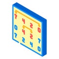 selection sort algorithm isometric icon vector illustration