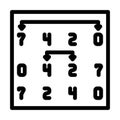 selection sort algorithm line icon vector illustration
