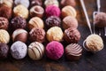 Selection of speciality handmade chocolate bonbons Royalty Free Stock Photo