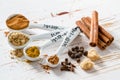 Selection of spices for christmas and thanksgiving Royalty Free Stock Photo