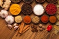 A selection of spices and food