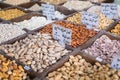 Selection of spices on a traditional market in Amman, Jordan. Royalty Free Stock Photo