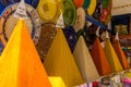 Selection of spices on a traditional Moroccan market Royalty Free Stock Photo