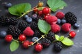 Selection of summer berry fruits