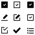 Selection Symbols Checklist Edit and More for UI UX Design Royalty Free Stock Photo