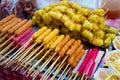 Selection of thai skewers streetfood Royalty Free Stock Photo