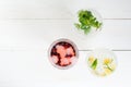 Selection of three kinds of gin tonic