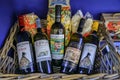 Selection of traditional Cinque Terre wines in Manarola, Italy