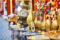 Selection of traditional lamps on Moroccan market