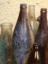 Vintage antique glass bottles Royalty Free Stock Photo