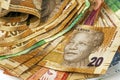 Selection of Used South African Bank Notes Royalty Free Stock Photo