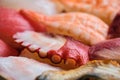 Selection of varied nigiri and maki. Japanese sushi. Royalty Free Stock Photo