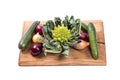 Selection of vegetables on a wooden board