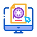 Selection of video document on computer icon vector outline illustration