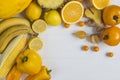 Yellow and orange fruit and veg Royalty Free Stock Photo