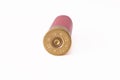 Selective approach of 12-gauge shotgun red cartridge used for hunting