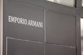 Selective blur on an Emporio Armani logo on their main retailer in Belgrade Serbia.