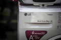 Selective blur on the LG Electronics logo on a washing machine of the brand in Belgrade.