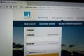 Selective blur on the logo of PGE, or PG&E, on their customer website on a screen.