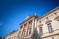 Main facade of the National Bank of Romania (BNR, Banca Nationala A Romaniei), the central bank of the