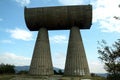 Selective blur on the Miners Monument of Kosovska Mitrovica.