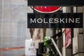 Selective blur on a Moleskine logo on a retailer shop in Zagreb. Royalty Free Stock Photo