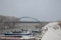 Selective blur on the Tamiski most bridge on the Tamis river, on Pancevo Waterfront