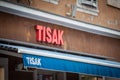 Selective blur on a Tisak logo in front of one of their kiosks in Zagreb.