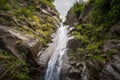 Selective blur on water falling from the Finsterbach wasserfalle waterfalls, in Sattendorf. Royalty Free Stock Photo
