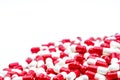 Selective focus of antibiotic capsules pills on white background Royalty Free Stock Photo