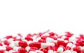 Selective focus of antibiotic capsules pills on white background Royalty Free Stock Photo