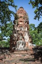 Selective focus of beautiful Buddha statues in Wat Mahathat Thailand