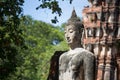 Selective focus of beautiful Buddha statues in Wat Mahathat Thailand