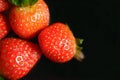 Selective focus of beautiful strawberries