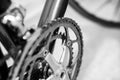 Selective focus on bicycle crank set Royalty Free Stock Photo