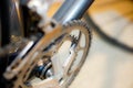 Selective focus on bicycle crank set Royalty Free Stock Photo