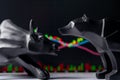 Selective focus on bull and bear with background graphs or charts - concept of stabilized or sideways stock or equity share market Royalty Free Stock Photo