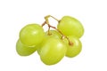 Selective focus of bunch green grapes isolated on white Royalty Free Stock Photo