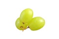 Selective focus of bunch green grapes isolated on white Royalty Free Stock Photo