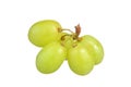Selective focus of bunch green grapes isolated on white Royalty Free Stock Photo