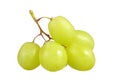 Selective focus of bunch green grapes isolated on white